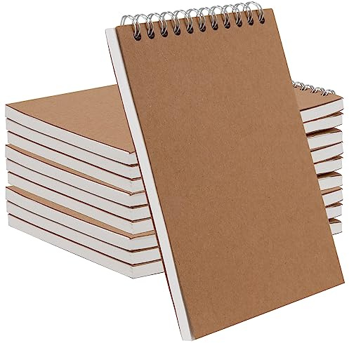 CHEUKYIU Sketchbook A6, Taccuino da Disegno A6, 10 Quaderni a Spirale con Copertina Rigida, Album Disegno per Schizzi, Carta da Disegno, per Memo e Pittura, 60 fogli, 120 Pagine, 15 x 11 cm