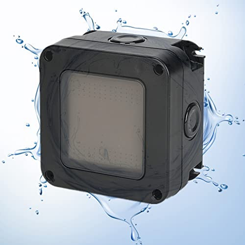 AIFIZO Wasserdichter Schalter IP66 Waterproof Einzelschalter mit Wasserdichter Silikonfilm 16A 250V, Auswechselbare Schalterfelder Lichtschalter für den Außenbereich