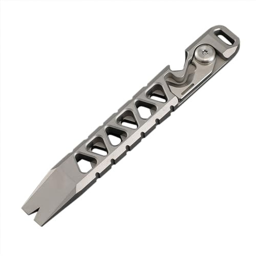 EDC Stemmeisen, EDC Werkzeug, Schlüsselanhänger Stemmeisen aus Titanlegierung mit Flaschenöffner/Schnellschneidefunktion für Den Außenbereich