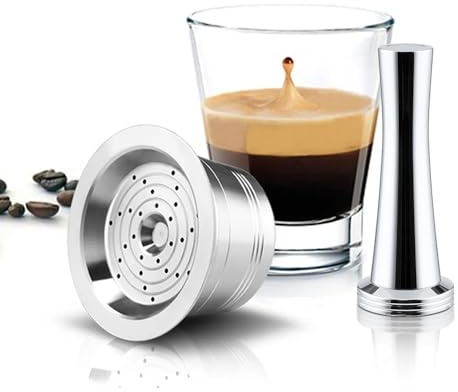 HAILASRE Refillable Stainless Steel Combo Reusable Cafissimo Coffee Capsule for Refilling, Reusable Refill Capsule Coffee Filter for Kfee Caffitaly Cafissimo (COMBO)