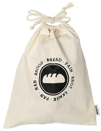 BrandNewCake® Sac à Pain en Coton 38x30cm (Demi-Pain) - Réutilisable et Écologique - Idéal pour les Boulangers Maison - Zéro Déchet