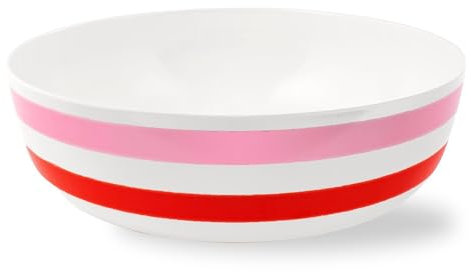 Kate Spade New York Large Melamine Serving Bowl, Dishwasher Safe, Outdoor Dining, Adventure Stripe