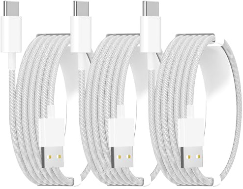 [Apple MFi Certified] iPhone 17 Car Carplay Cable Fast Charging Cable, 3Pack 6ft 60W USB A to USB C Nylon Braid Cord Screen Data Sync for iPhone 17 Pro/Air/16 Pro Max/16 Plus,iPad Pro, Air, Mini, iPad