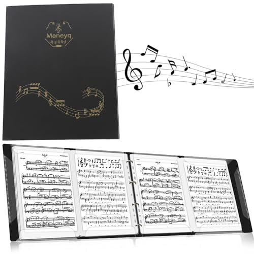 Notenordner, 52 Seiten Kapazität Wasserdicht PP A4 Format Abnehmbar Innenseite 4 Seiten Erweiterter Klaviernotenordner Präsentationsmappe Registermappen Music Sheet Chormappe Für Blaskapelle Klavier
