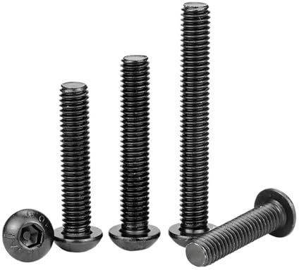 NORAZE Sechskant-Innensechskant-Knopf, runder Kopf, Schraube, M3, M4, M5, M6, M8, Kohlenstoffstahl, Schwarze Schraube for Motorrad (Color : 45mm, Size : M3 30pcs)