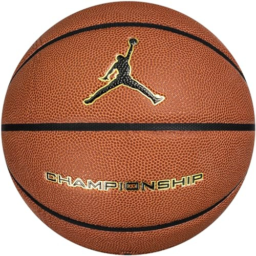 Nike Jordan Championship Basketball 8P – Indoor Performance Basketball – Wettkampf – Deflated geliefert, Amber/Black/Metallic Gold/Black, 7