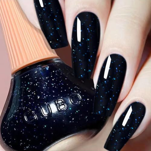 DouborQ Starry Sky Blue Nail Polish Long-lasting Glossy Nail Art Varnish (17)