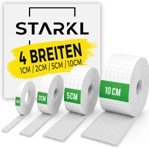 STARKL Selbstklebende Filzstreifen, 4 mm, 1m Länge, Weiß, Möbelgleiter | Selbstklebende Filzstreifen für Stühle, Erhältlich in 1 cm, 2 cm, 5 cm und 10 cm Breite, Schutz für empfindliche Böden