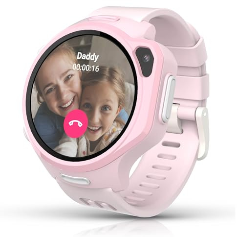 Smart Watch for Kids, 1.3 Fitness Tracker with Heart Rate, Real Time GPS, eSIM Video Calling, Messaging, Pedometer, 5MP Camera, MP3, Parental Control, SOS, Birthday Gifts for Girls Boys Ages 5-12
