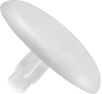 50x Möbel-Abdeckkappen weiß rund – Kreuzschlitz-Abdeckkappen, Schrauben-Kappen für Kopfloch-Bohrung, Verschluss-Stopfen, Endkappen für Bohrlöcher und Holzmöbel (weiß)