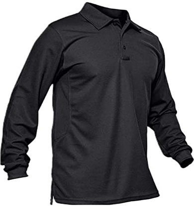 Schnell Trocknendes Langarm-Poloshirt for Herren Leichtes Golfhemd Arbeitsoberteil Schnell Trocknend for Sport Und Outdoor Herren T-Shirt (Color : Noir, Size : 4XL)