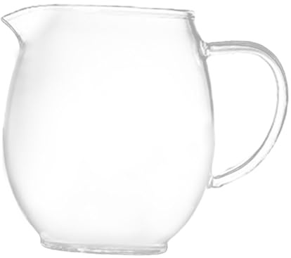 perfk Jarra de Vidrio para Leche, Tetera, cristalería Transparente, vertedor de Leche, Mini Jarra, Taza de café para Leche Latte, 300ml 8.5cmx5cm