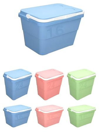 JARDIN202 - Nevera Portátil Rígida Retro– Nevera Térmica con Asa para el Camping, Jardín y Barbacoa | 16 L (Azul)