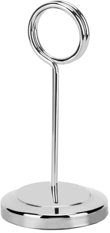 Portanumero da tavolo Cartella a forma rotonda in acciaio inossidabile Banchetto di nozze Portacarte da tavolo Portafoto per promemoria per feste Banchetti Uffici (Oro) (argento)