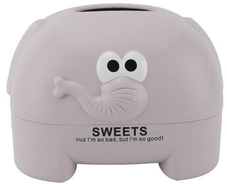 Fuerdich Kosmetiktücherbox, Feuchttücher-Box Rechteckiger Taschentuchspender Papierhandtuch Box Feuchttücher Box Taschentuchspender Tücherbox für Home Office Auto Dekoration (Grauer Elefant)