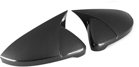 Rückspiegelgehäus Für VW Für Golf 7 MK7 MK 7.5 R Für GTI 2014-2019 Auto Rück Seite Spiegel Abdeckung Horn Flügel Kappe Rückansicht Fall Trim Aufkleber Tür Spiegelkappen(Carbon Look)