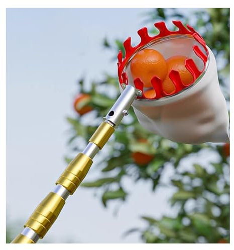 recoge fruta recogedor de frutas 2 3 4 5 6 7 10 M Herramienta para recoger frutas, cesta portátil para recoger frutas con abertura de 15 cm para naranjas, manzanas y aguacates, pinza telescópica para