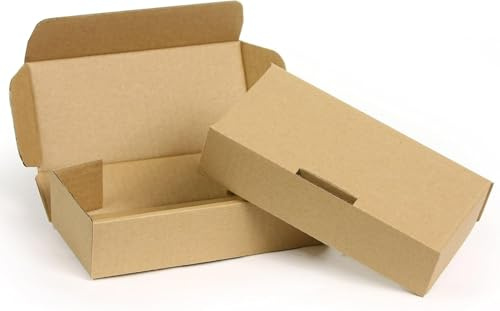WePack 200 Stück Maxibriefkartons 200x150x50 mm Maxibrief Versand Post Faltschachtel 1-Wellig 400G Außenmaß Braun Postkarton Versandschachtel Paket Päckchen Versandkarton warensendung
