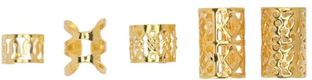 200 Stück Nordische Runen-Haarperlen, Wikinger-Zöpfe, Röhrenzubehör für Dreadlocks-Dekoration, Authentischer Wikinger-Schmuck für Haare (Gold)