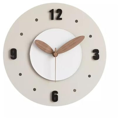 Silenzioso Orologio da Muro Orologio da parete Orologio da parete for soggiorno, for la casa, color crema, senza punch, muto, semplice e moderno, orologio da parete Orologio da parete(Grande)