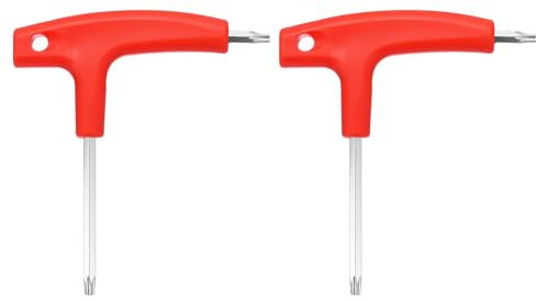 HARFINGTON 2pcs Golf Spike Wrench Tool T20 T25 Golf Torque Wrench Stainless Steel Golf Head Adjustment Tool Golf Driver Torque Tool with Plastic Handle for Golf Club Driver Shaft Adapter, Red