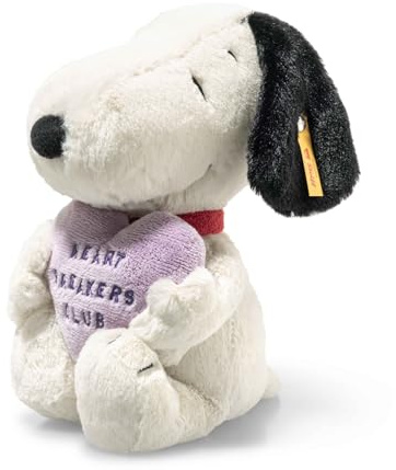 Steiff Kuscheltier Snoopy Heartbreakers Club, Süßes Stofftier, Kinder, Jungen & Mädchen, Friends, Plüschtier 22 cm, Weiß, 024450