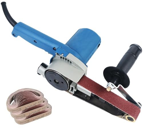 Ponceuse à bande électrique, largeur de bande 9mm/30mm avec 200 bandes, vitesse de la bande abrasive 198-996M/min (650-3267 ft/min), ponceuse à bande électrique for le bois, le polissage des métaux(Sa