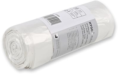 600 Stück, Müllsäcke, FRANZ MENSCH, 72x60cm, transparent, HDPE, 15my, Griff | Rolle, Müllbeutel, Mülltüten, Abfallsack, Abfallbeutel, Hausmüll, trash bags, mit Griff, Haushalt, Gewerbe