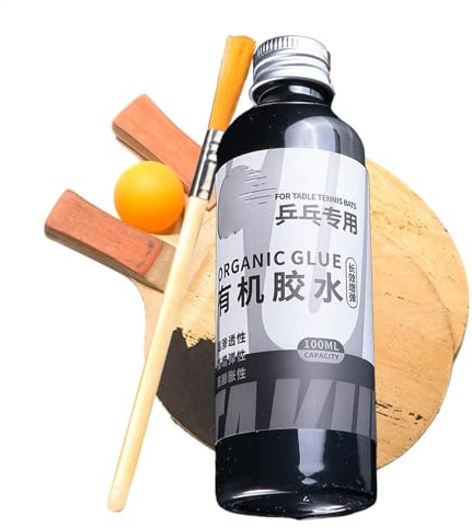 Racket gummilim – bordtennislim med borste | Piing-pong racket limkit | bordtennisrenare lim | tennisracket gummilim | bordtennis flytande lim för montering av bordtennispaddel