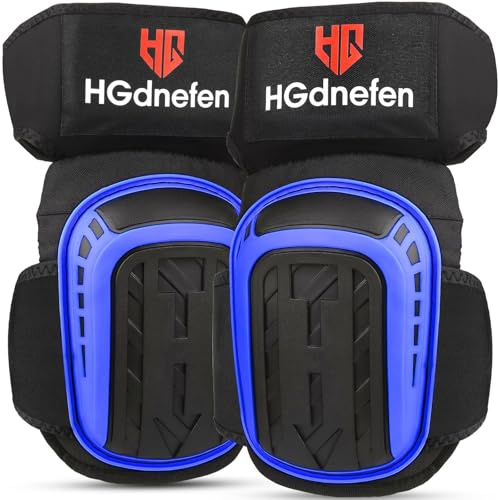 HGdnefen Professional Knee Pads for Work,Construction Knee Pads for Men and Women,Upgrade Thickened Foam Pads and Gel,for Roofing Gardening Cleaning Floors,Adjustable Thigh