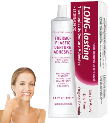 Adhesivo dentadura postmoplástica | 28G Collos adhesivos dentadura postiza 28G | Durantes cómodos dentaduras postizas agarre adhesivo | No hay un pegamento dientes postizos zinc