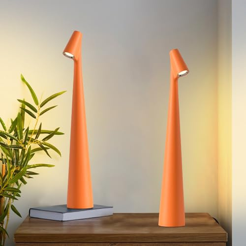 Set di 2 lampade da tavolo a LED ricaricabili, senza fili, lampada da scrivania portatile con 3 livelli di luminosità, controllo touch, ideale per ristoranti, camere da letto e feste all'aperto