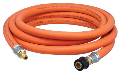 Hamilton Gas Products BBQ Gas Hose, 3 metres | Quick Release Caravan Point Gas Hose, Universal Connections for Portable BBQ's, Compliant with EN-16436-1