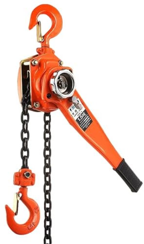 DTYBJN Paranco a Catena Paranco a Catena Manuale capacità di Sollevamento 750 kg Catena in Acciaio al Manganese G80 Gru Manuale Piastra di Fissaggio Manuale Sollevatore Vericello(1.5m)