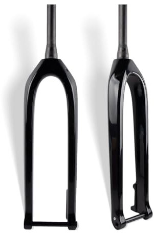JNTFNE Fourche Rigide de VTT en Fibre de Carbone 27,5/29 Pouces, Tube Conique 28,6 mm, Fourche Rigide de 1-1/2, Frein à Disque, Fourche Avant, Fourche Rigide, axe traversant 15 x 110 mm