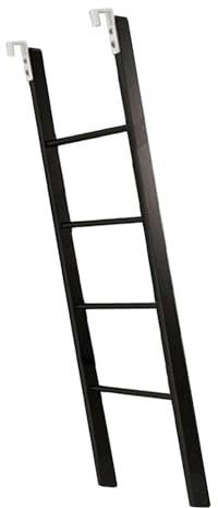 TMKDNNKG Scala per Letto a Castello per Camper con 2 Ganci, Scala Nera per Letto Singolo, scaletta di Sicurezza per soppalco, Scala a gradini Corti, 45/50/55/59 (Dimensioni: 140 cm/55)