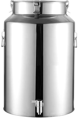 DANNMPX Secchio Latte Bidone del Latte 201 Barile di Petrolio in Acciaio Inossidabile Secchio del Latte con Rubinetto Sigillare I Barili Trasporto dei Barili Contenitore per Liquidi(28L)