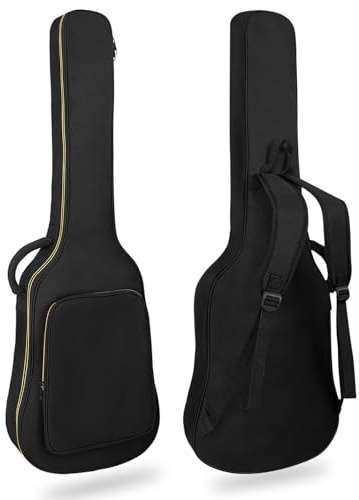 LETSROCK 39 40 Zoll E-Gitarrentasche, E-Gitarren-Gigbag 8 mm wasserdichte, Dicke Polsterung Rucksack E-Gitarrenkoffer Doppelt Verstellbarer Schultergurt Tasche & Aufhängeschlaufe hinten