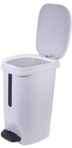 ROMISBABA Cubo Basura Hogar con Pedal Gris Contenedor Multiusos con Tapa Práctica para Cocina Baño y Salón Papelera Funcional y Duradera