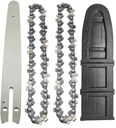 RUURUU Mini cadenas de motosierra de acero de 8 pulgadas, barra de motosierra, motosierras eléctricas protectoras, accesorios de repuesto de cadena de placa de guía