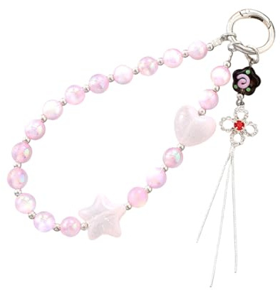 Zqxnt Cordon de téléphone à perles - Accessoire à usage multiple pour porte-clés, décoration de smartphone, usage quotidien, porte-clés de voiture avec motif perlé