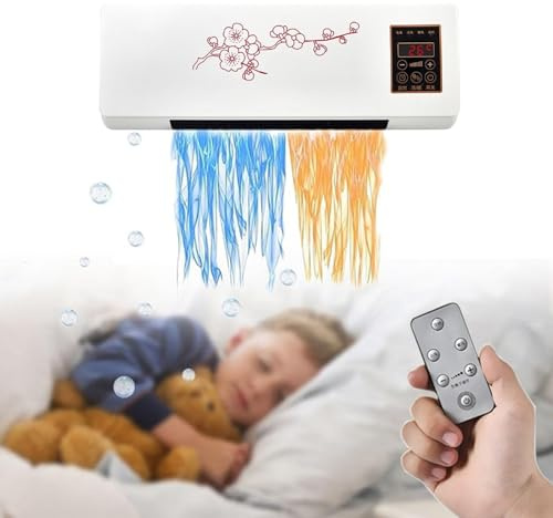 Befoore Calefactor de Pared, Ventilador de Pared con calefacción/Aire Natural, Calefactor pequeño con Control táctil y bajo Nivel de Ruido for Interiores y Exteriores.(B)