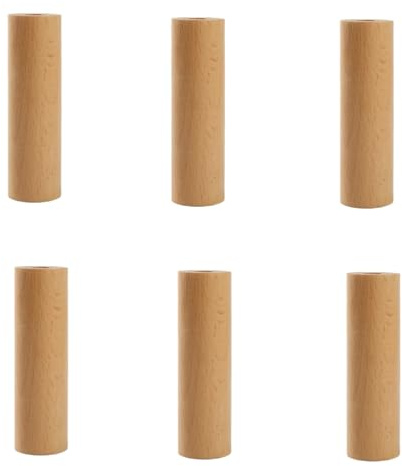 HIRAIDAI Garderobenhaken Aus Holz 6Er Packung Massiver, Bohrfreier Kleiderhaken Aus Buchenholz Für Die SchlafziMMerwand–10CM Lang.