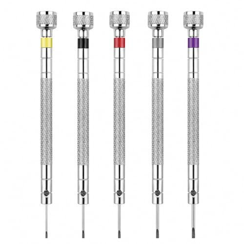 5 Pcs Precision Screwdriver Set, Watchmaker Screwdrivers with Reversible Blades, Mini Repair Tool Kit for Watch, Eyeglasses, Jewellery, Electronics and Small Screw Repairs