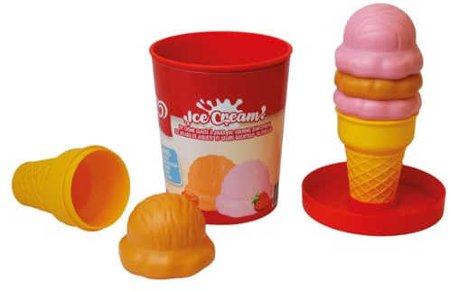 Casdon Walls Ice Cream Tub Toy, Strawberry & Caramel, Ages 2+ | Scoop and serve Strawberry & Caramel play ice cream for imaginative role play. Includes tubs, scoops and cones.