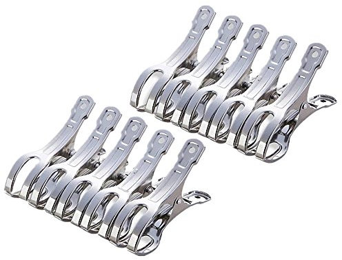byou Handtuch Klammer,Strandtuch Clips Edelstahl Große Wäscheklammern für Tägliche Wäsche Strandtuch Badetuch Bettwäsche und Dicke Kleidung 11cm 10packs