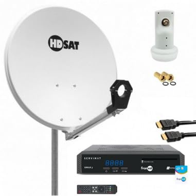 hdsat Pack antena parabólica (60 cm) con LNB + receptor Satellite Fransat HD (tarjeta incluida) + HDMI 2 M