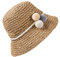 HONGXIN-SHOP Strohhüte Atmungsaktiver Sonnenhüte Strand Kappe Cap Kinder Mädchen Strohhut Sommer Reise Schutz Cap mit Haarball für den Urlaub Reise Outdoor-Aktivitäten 52cm Khaki
