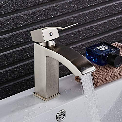 YHSGY Waschtischarmaturen Bad Pinsel Nickel-Finish Messing Waschbecken Waschbecken Wasserhahn Mischer