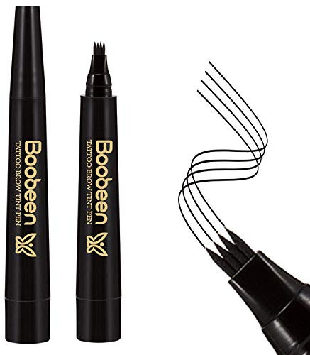 Boobeen Stylo à sourcils étanche - Crayon à sourcils Microblading avec applicateur à pointe micro-fourche - Crée des sourcils d'apparence naturelle sans effort